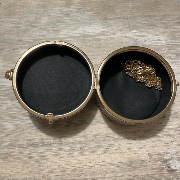 💎 Black Bucket Bag/Purse w/Chain | Rhinestones, Shimmery, Classy | Crossbody - Picture 6 of 8